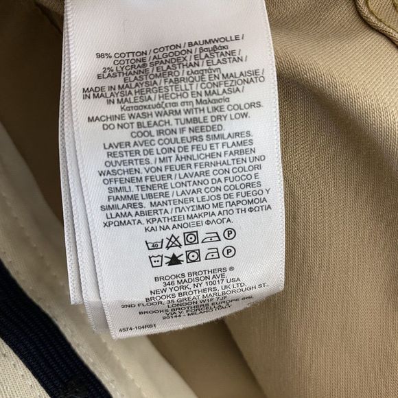 Brooks Brothers Pants Mens 36x32 (36x31) Tan‎ Preppy Chino Khaki Workwear Casual - Picture 13 of 16